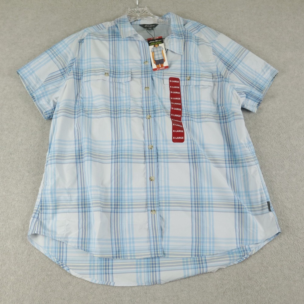 Eddie Bauer Shirt Top Womens XL Adventure Flap Pocket Button Up Short Sleeve NWT